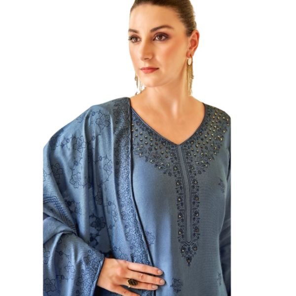 Elegant Beige Embroidered Women’s Salwar Kameez Set with Matching Dupatta - Image 5